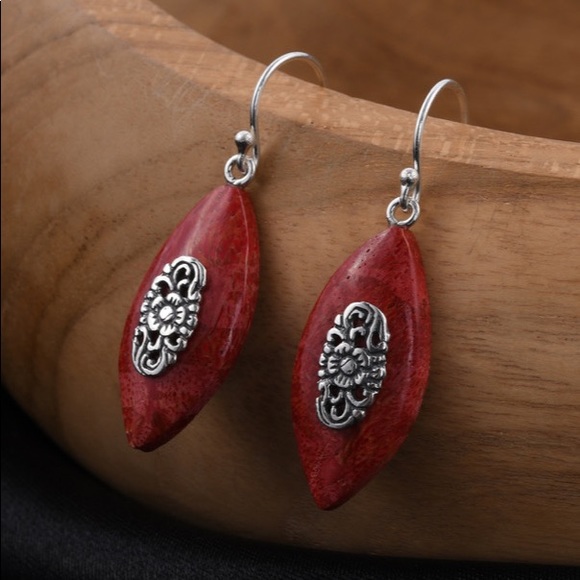 Sponge Coral Earrings in Sterling Silver - Picture 2 of 7